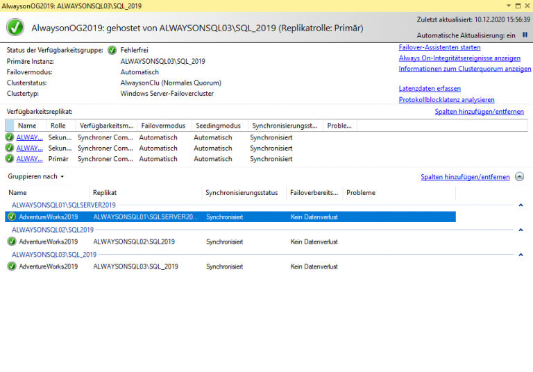 Mainzer Datenfabrik - Installation einer AlwaysOn Availability Group in SQL Server 2019