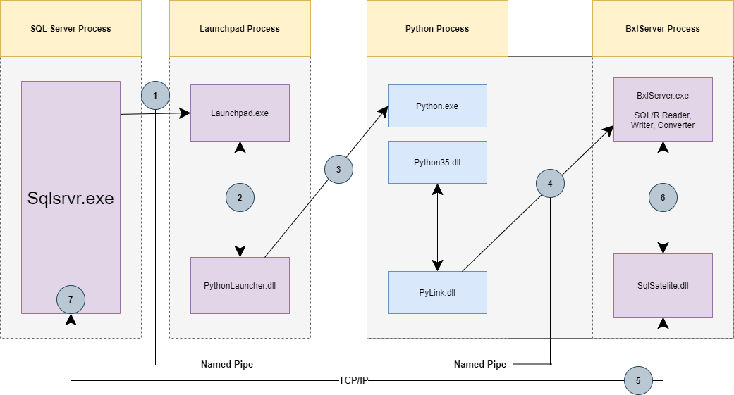 Infografik Zusammenarbeit Python und SQL Server