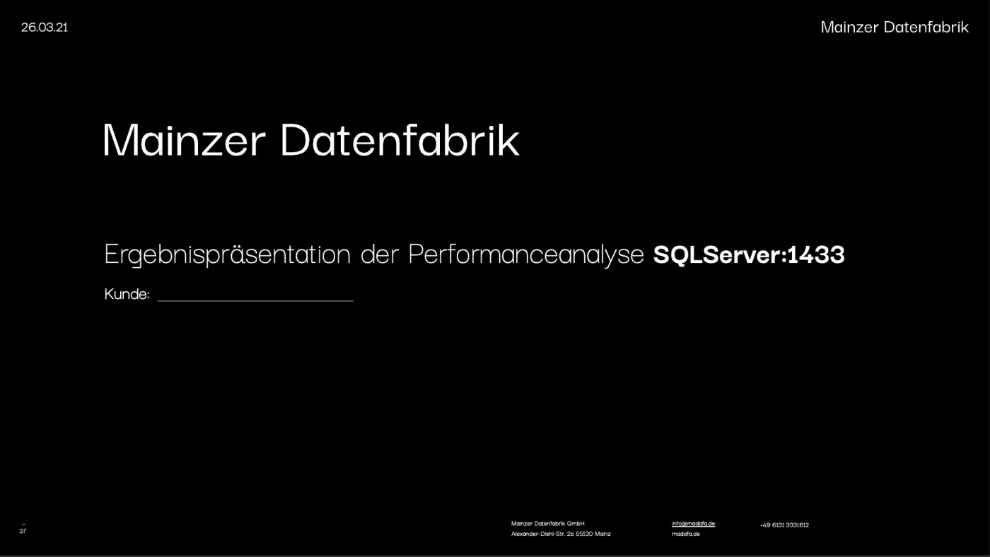 Mainzer Datenfabrik - SQL Server Performance Analyse